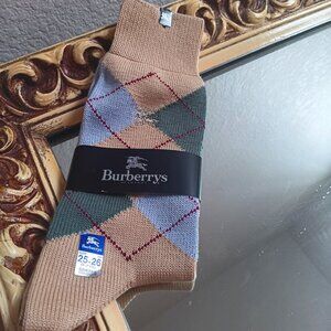 NWT Burberry's Mens Argyle Socks, 8-8.5M/10W, with COA
